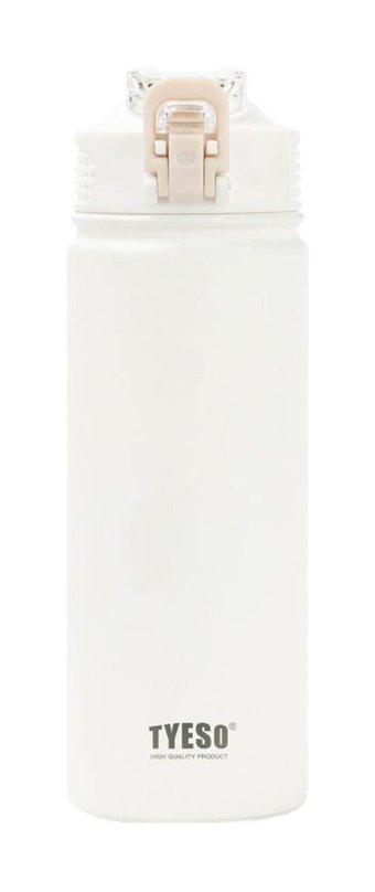 Tyeso Active Color Paslanmaz Çelik 600 ml Pipetli Outdoor Matara Termos Beyaz