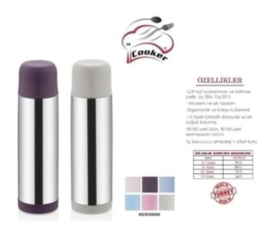 Cooker CKR 2002 Paslanmaz Çelik 750 ml Outdoor Matara Termos Beyaz
