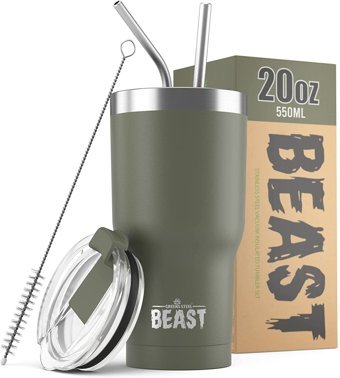 Greens Steel Beast Paslanmaz Çelik 550 ml Pipetli Outdoor Bardak Termos Yeşil