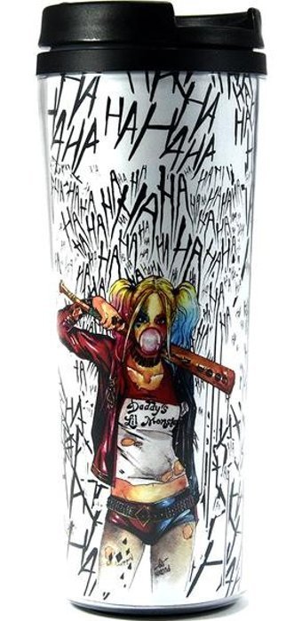 Modaroma Harley Quinn Plastik 380 ml Outdoor Bardak Termos Çok Renkli
