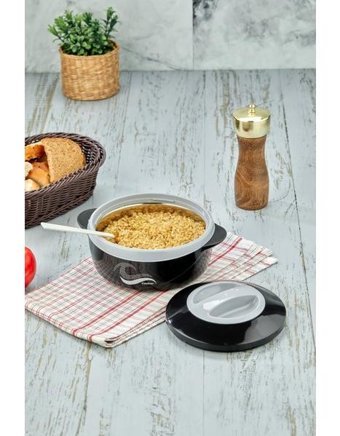 Cooker Lüx Paslanmaz Çelik 1 lt Yemek Termos Siyah