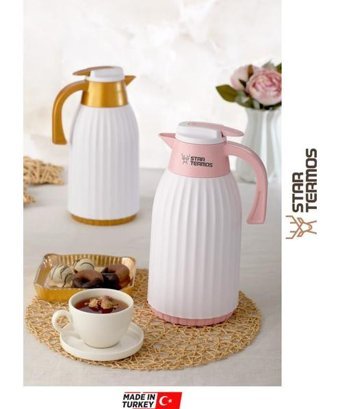 Star Termos Cam 1.5 lt Çaydanlık Termos Pembe