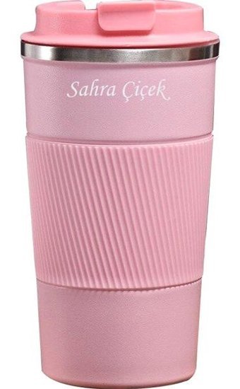 Tusah İsme Özel Çelik 500 ml Outdoor Bardak Termos Pembe