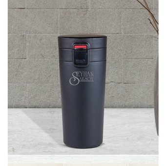 Bk Kişiye Özel 5303 Çelik 350 ml Outdoor Matara Termos Siyah