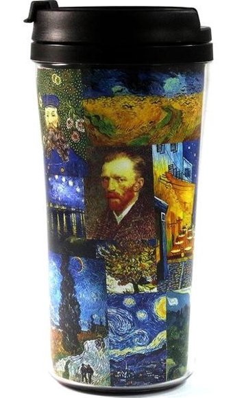 Modaroma Van Gogh Eserleri Plastik 380 ml Outdoor Bardak Termos Çok Renkli