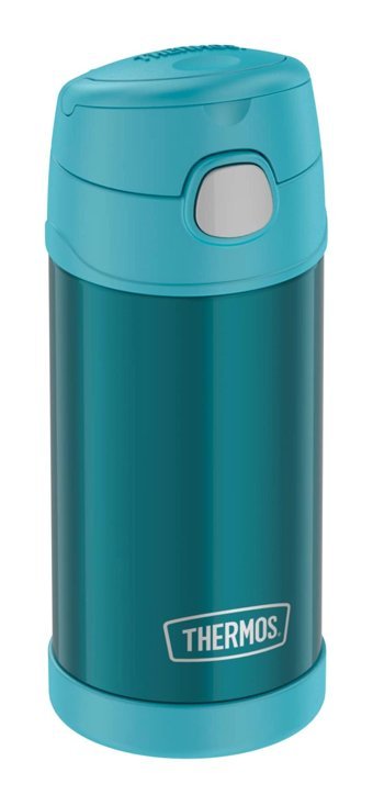 Thermos Kids Funtainer Straw Bottle Paslanmaz Çelik 350 ml Pipetli Outdoor Matara Termos Mavi