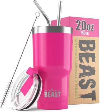 Greens Steel Beast Paslanmaz Çelik 550 ml Pipetli Outdoor Bardak Termos Pembe