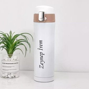 Nrd Life Kişiye Özel Çelik 450 ml Outdoor Matara Termos Beyaz