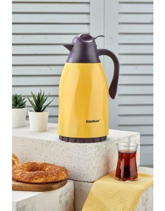 Cooker CKR 2099 Cam 1.3 lt Çaydanlık Termos Sarı