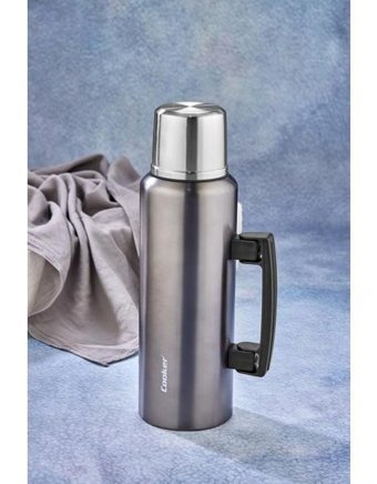 Cooker Paslanmaz Çelik 1.5 lt Çaydanlık Termos Gri