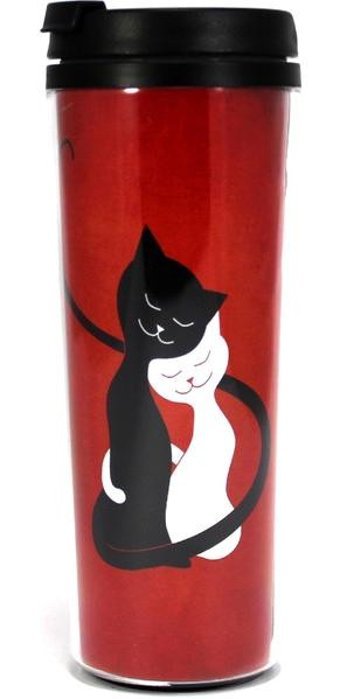 Modaroma Sarılan Kediler Plastik 380 ml Outdoor Bardak Termos Çok Renkli