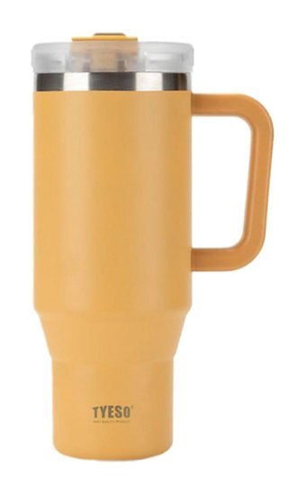 Tyeso QQ Paslanmaz Çelik 1.2 lt Pipetli Outdoor Matara Termos Sarı