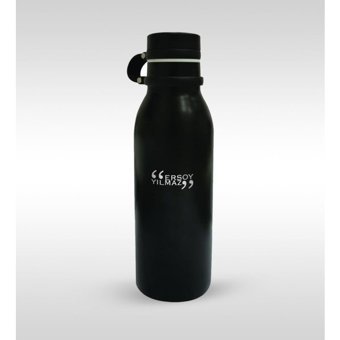 Bk Kişiye Özel Şişe Şeklinde Çelik 500 ml Outdoor Matara Termos Siyah