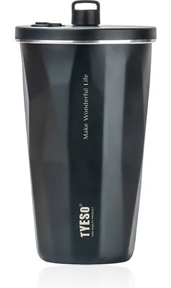 Tyeso Crush Tumbler Paslanmaz Çelik 600 ml Outdoor Matara Termos Siyah
