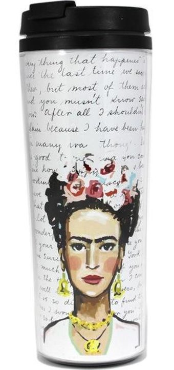Modaroma Frida Kahlo Plastik 380 ml Outdoor Bardak Termos Çok Renkli