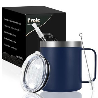 Livole Paslanmaz Çelik 350 ml Pipetli Outdoor Bardak Termos Lacivert