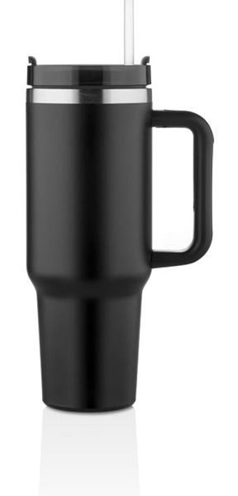 Cooker Paslanmaz Çelik 1.2 lt Pipetli Outdoor Matara Termos Siyah