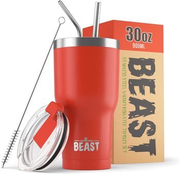 Greens Steel Beast Paslanmaz Çelik 900 ml Pipetli Outdoor Bardak Termos Kırmızı