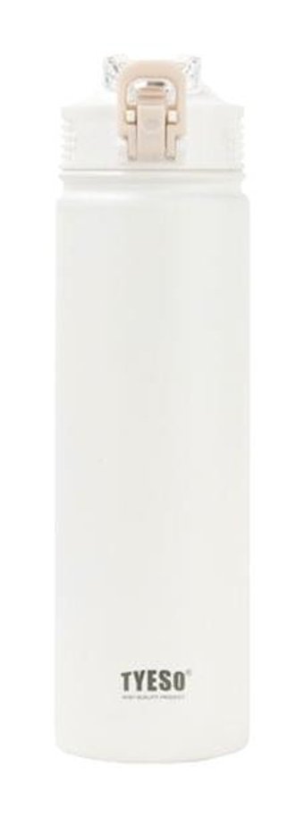Tyeso Active Color Paslanmaz Çelik 750 ml Pipetli Outdoor Matara Termos Beyaz