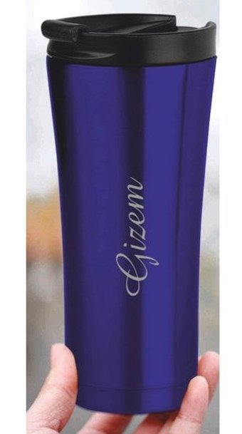 Flyon Look Kişiye Özel Paslanmaz Çelik 500 ml Outdoor Matara Termos Lacivert