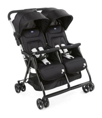 Chicco Ohlala 2 Twin Katlanabilir İkiz Bebek Arabası Siyah