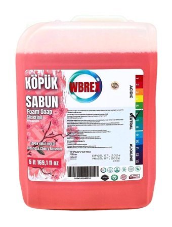 Wbrex Gliserinli Kiraz Çiçeği Nemlendiricili Tekli Köpük Sabun 5 lt