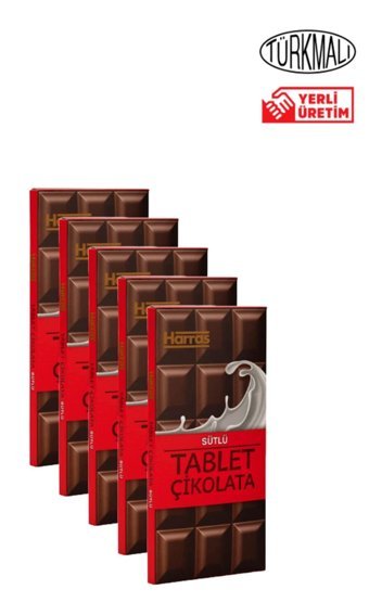 Harras Sütlü Tablet Çikolata 80 gr 5 Adet