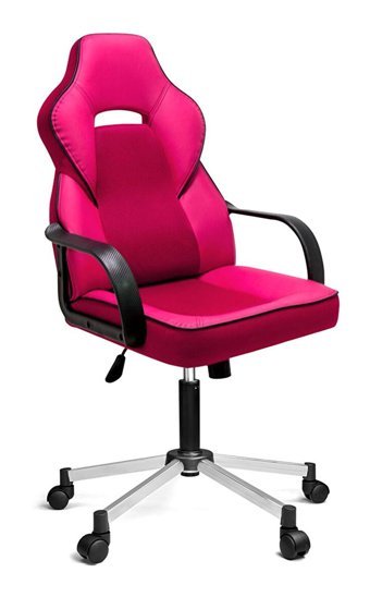 Türksit İnka Başlıklı Kolçaklı Dönerli Gri-Pembe Çalışma Sandalyesi
