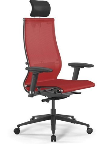 Ergolife 1011383 Başlıklı Kolçaklı Dönerli Kırmızı Çalışma Sandalyesi