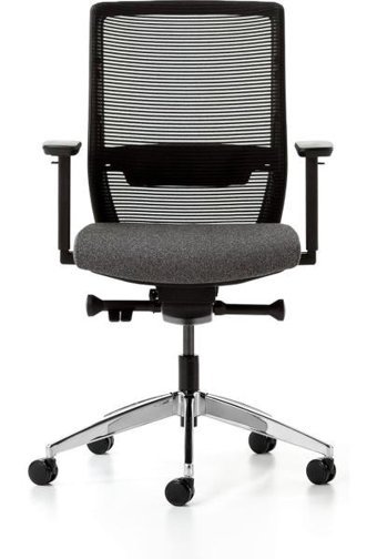Bürotime Bold Kolçaklı Dönerli Gri-Siyah Çalışma Sandalyesi
