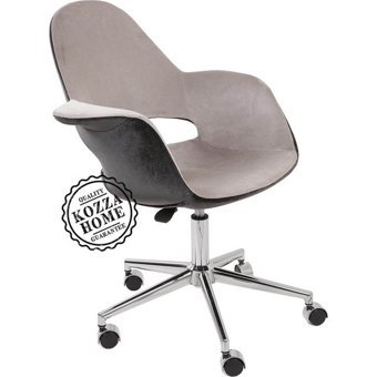 Kozza Home Organic Kolçaklı Dönerli Gri Çalışma Sandalyesi