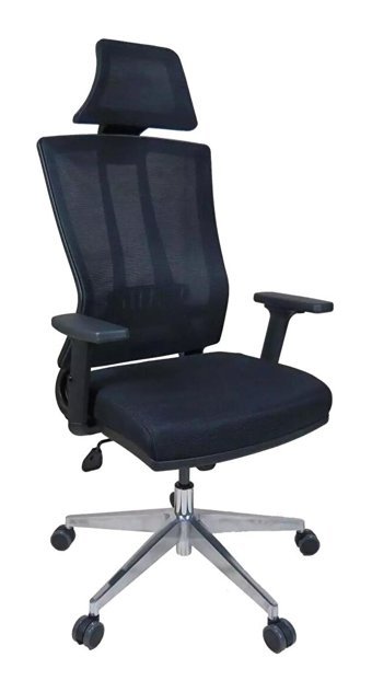 Uzay Ofis Air-X Başlıklı Kolçaklı Dönerli Siyah Çalışma Sandalyesi