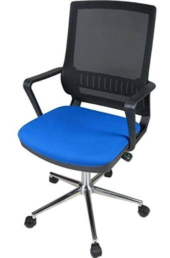 Uzay Ofis Nehir Çalışma Koltuğu Kolçaklı Dönerli Mavi Çalışma Sandalyesi