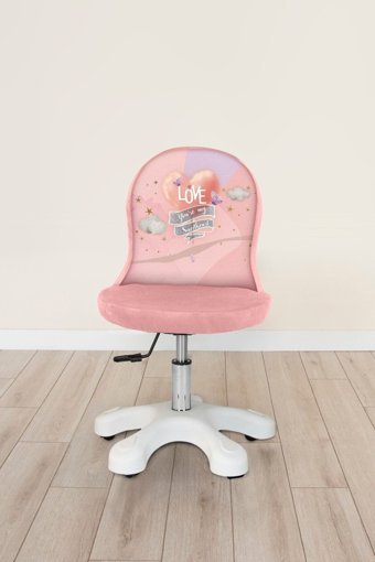 Popcorn Kids Cotton Candy Dönerli Pembe Çalışma Sandalyesi