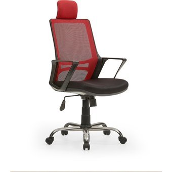 Mehmet Yaren Büro ARYA2 Başlıklı Kolçaklı Dönerli Kırmızı-Siyah Çalışma Sandalyesi