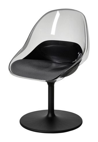 Ikea Dönerli Şeffaf Gövdeli Siyah Sandalye