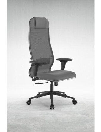 Metta SIT10-B1-115D Başlıklı Kolçaklı Dönerli Gri Çalışma Sandalyesi