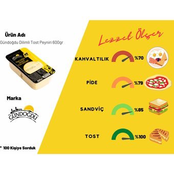 Gündoğdu Dilimli Tost İnek Peyniri 6x600 gr