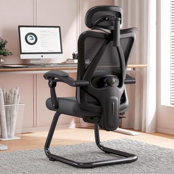 Fcvgybh Başlıklı Kolçaklı Dönerli Siyah Ergonomik Çalışma Sandalyesi