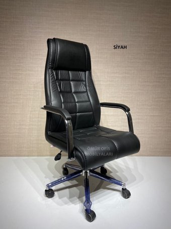 Ömür Ofis Kolçaklı Dönerli Siyah Çalışma Sandalyesi