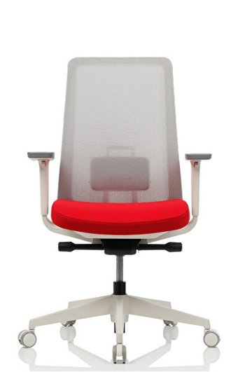 Bürosit K10B Kolçaklı Dönerli Gri-Kırmızı Çalışma Sandalyesi