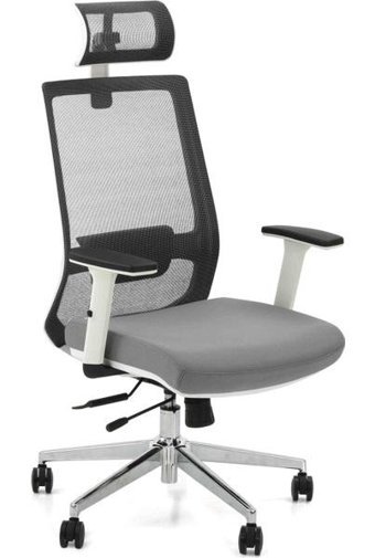 Timob Quadro Başlıklı Kolçaklı Dönerli Gri Çalışma Sandalyesi