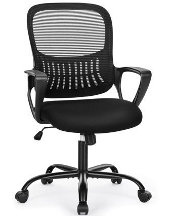 Yfwoksl Ergonomik Mesh Kolçaklı Dönerli Siyah Çalışma Sandalyesi