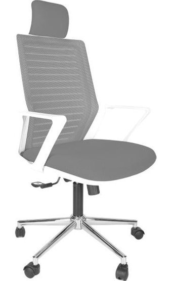 Gizmo FK1300 Başlıklı Kolçaklı Dönerli Gri Çalışma Sandalyesi