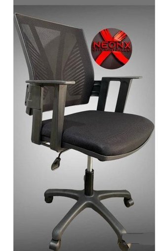 Neonx Kelebek Kolçaklı Dönerli Siyah Çalışma Sandalyesi