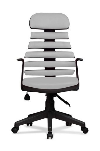 Arenzo Zebra Başlıklı Kolçaklı Dönerli Gri Çalışma Sandalyesi