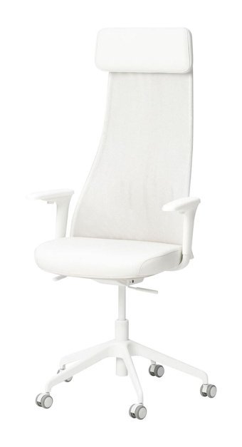 Ikea Başlıklı Kolçaklı Dönerli Beyaz Çalışma Sandalyesi