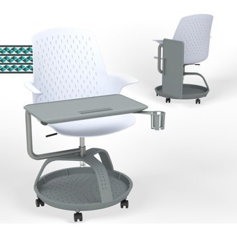 Karr Office 360 Mobil Sandalye Kolçaklı Dönerli Beyaz Çalışma Sandalyesi