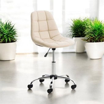 Desk Ofis Zena Dönerli Bej Çalışma Sandalyesi
