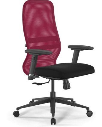 Ergolife 1225841 Kolçaklı Dönerli Kırmızı-Siyah Çalışma Sandalyesi